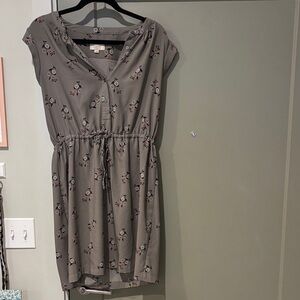 Loft Gray Patterned Dress